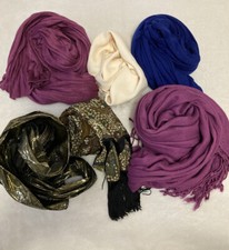 Lot of 6 Scarves Assorted colors, Prints  Sizes Scarf