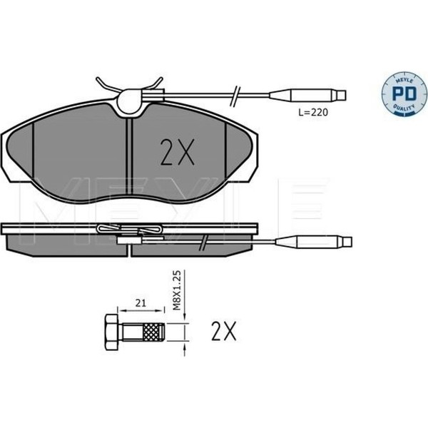 Meyle 025 217 9719 PD Bremsbelagsatz FüR Fiat Peugeot Citroen Ducato Boxer 230-image