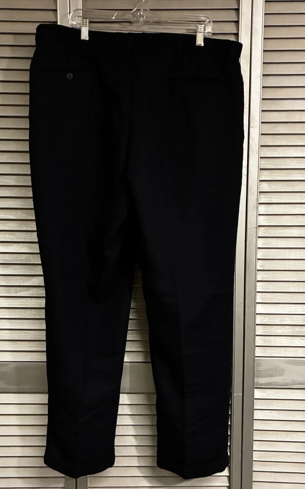 Alexander Lloyd Natural Hombre 42x32” Azul Marino Poliéster/Rayón/Pantalón de Vestir con Puños 21 Foto 4 de 4