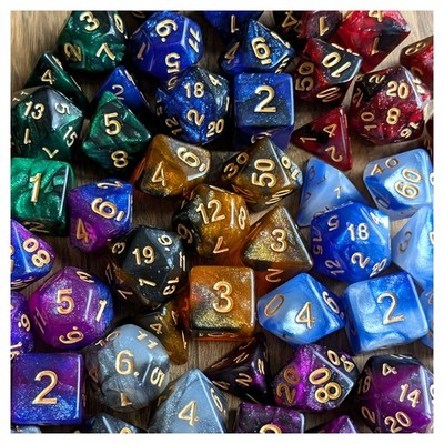 DND Würfelset Galaxy Polyedral Acryl Die 7-teilig TTRPG Spiel Dungeons and Dragons