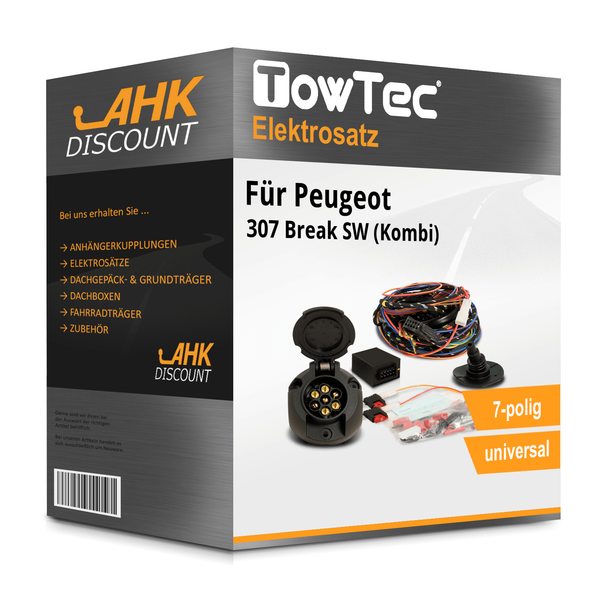für Peugeot 307 Break SW (Kombi) 02- Towtec Elektrosatz 7Polig Universell Esatz-image