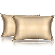 Pillowcases 2 Pack Satin Pillowcase 14x20 Breathable Silky Soft Travel Pillow...