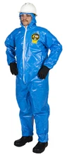 BLUE Disposable Chemical HAZMAT Protective Coveralls Safety Bunny Suit 4XLARGE
