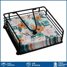 Elegant Black Metal Flat Square Napkin Holder with Weighted Lever Arm 1 Pack