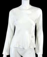 GABRIELA HEARST Off-White Silk Satin DELWYN Flare Sleeve Blouse 42