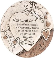 Mom Dad Memorial Garden Stone Sympathy Gift Cemetery Grave Decor Cement