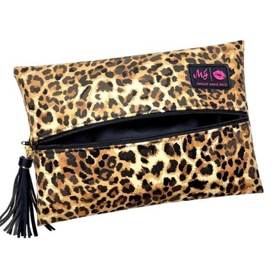 Makeup Junkie Bags Lady Leopard Velvet Make-Up Bag, Medium