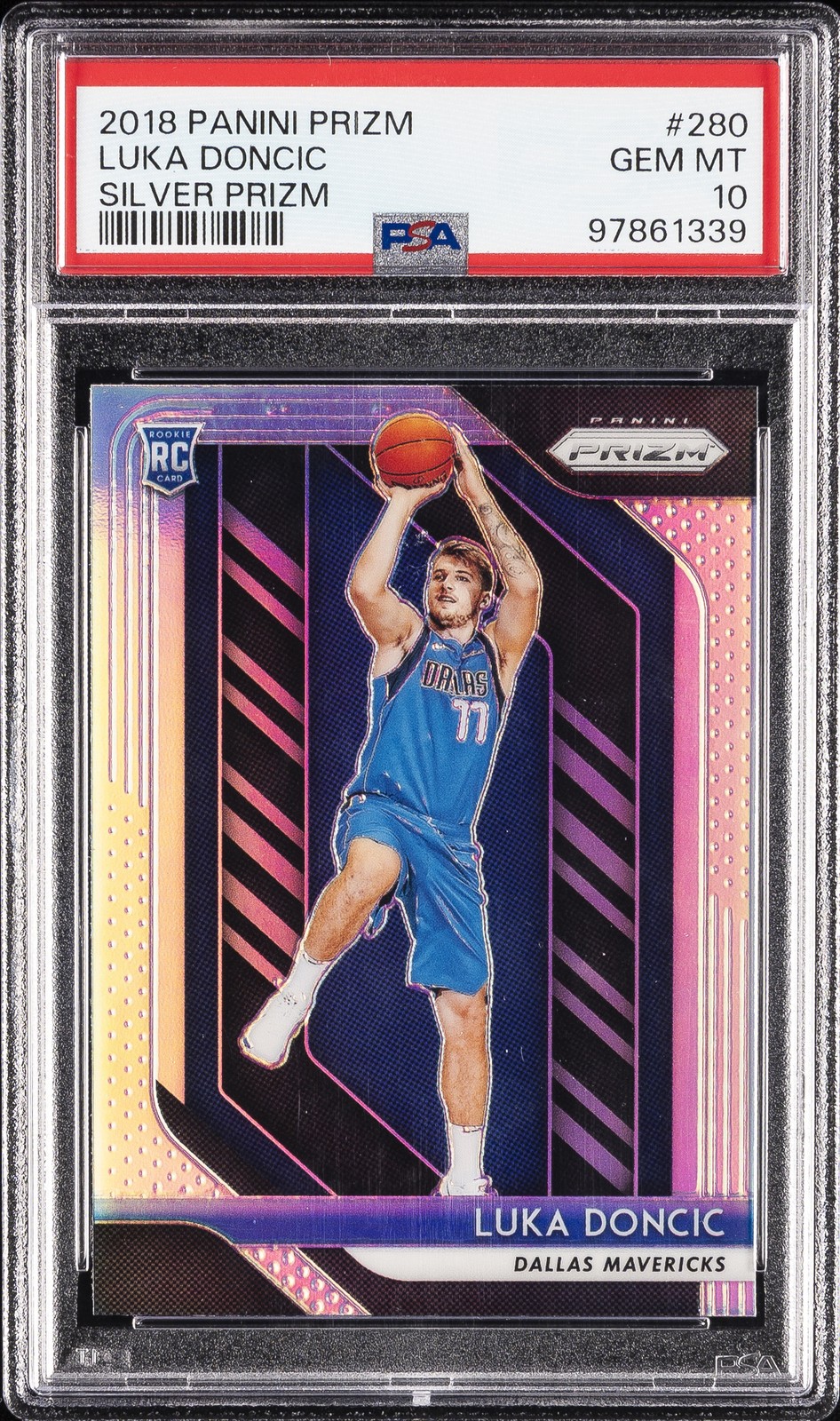 2018 PANINI PRIZM SILVER PRIZM #280 LUKA DONCIC ROOKIE RC PSA 10