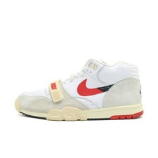 Nike Herren Air Trainer 1 Mid Sneaker Weiß Rot Grau Leder Schaft Sport EU 45