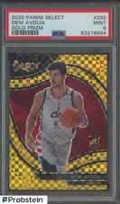 2020 Panini Select Gold Prizm #292 Deni Avdija Wizards RC Rookie 2/10 PSA 9