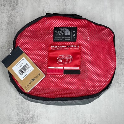 North Face Base Camp Duffel Size Small 50L Water Repellent Travel Bag Red NWT