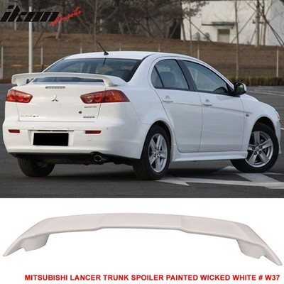 Fit 08-17 Mitsubishi Lancer OE Style Trunk Spoiler ABS #W37 White