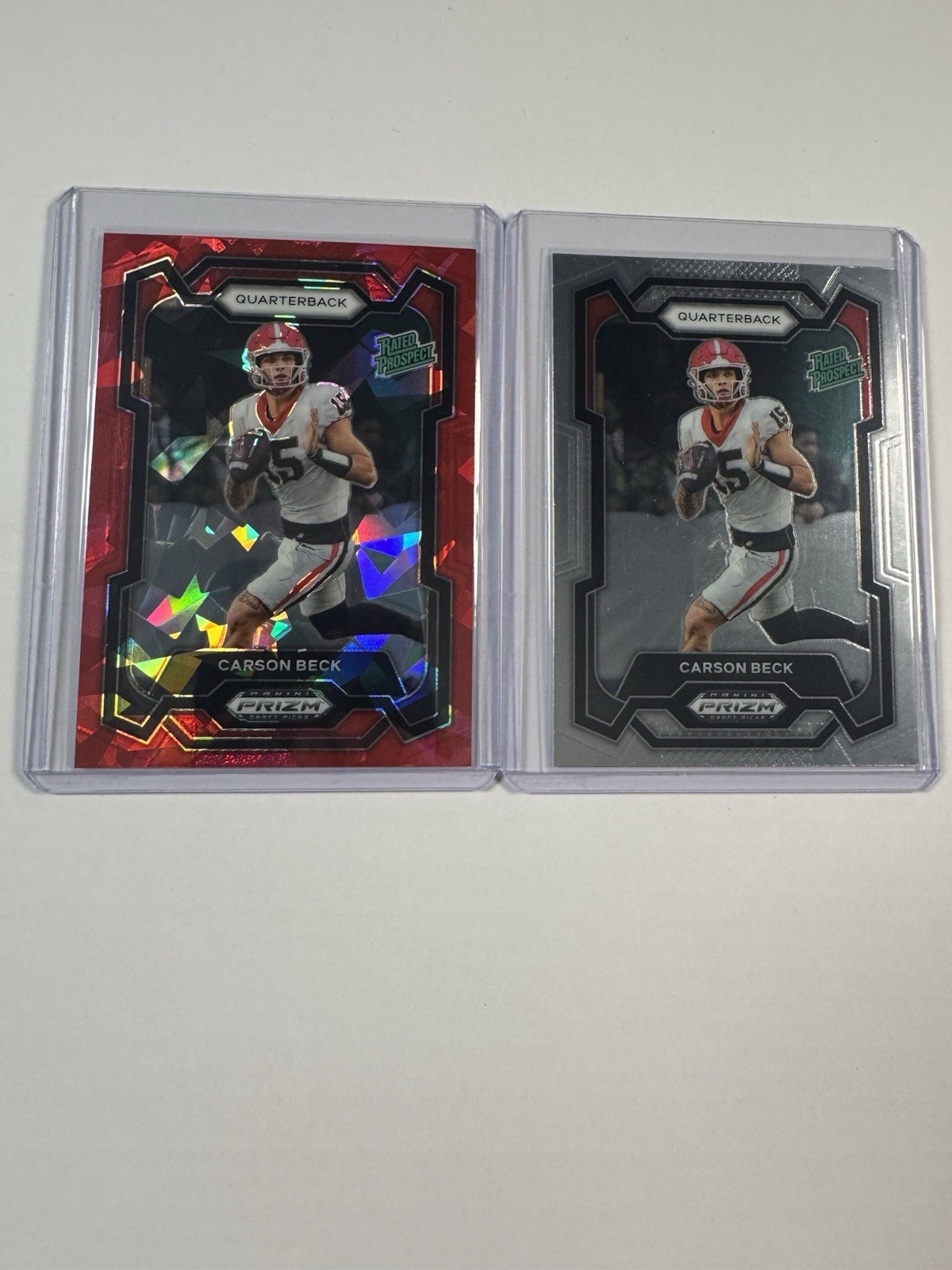 2024 Prizm Draft Picks CARSON BECK Rated Prospect #130 Red Ice + Base