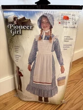 New American Pioneer Girl Child Costume (Large 12/14) Dress Bonnet 3-pc Set