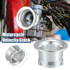 55mm Motorbike Velocity Stack Autob Autoburetor Air Filter Funnel Silver Tone