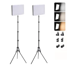 2pcs LED Video Light Kit Studio Lights with 78.7'' Tripod Stand Photography US
