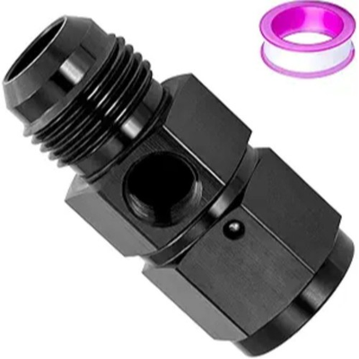 #ad 8AN Male Flare to 8 Female Swivel with 1 8 NPT Gauge Port Fuel Pressure Take Of $20.99