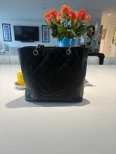 CHANEL PST Black Caviar Leather Tote