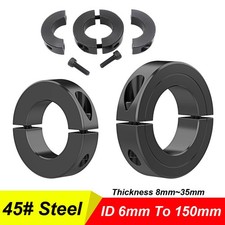 Clamp Collar Double Split 6mm To 150mm Shaft Collar Black Phosphate 45 Steel