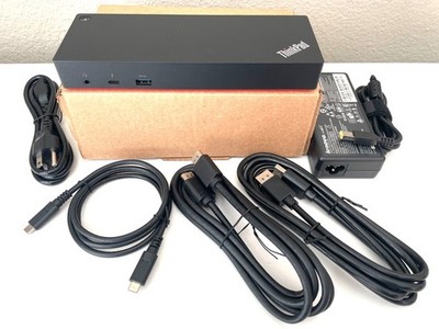 Lenovo ThinkPad Thunderbolt 3 Docking Station 40AC w/ AC, HDMI + DP Cables