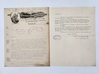 1898 antique COLUMBIA PHONOGRAPH CO dc LETTERHEAD N.C. MERRILL Big Five Mining