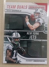 2018 Panini Rookies & Stars Team Duals Relics /99 Robby Anderson Sam Darnold 