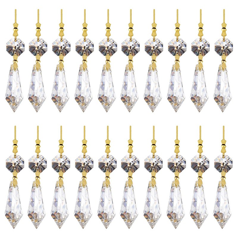 20PCS DIY Transparent Teardrop Chandelier Pendant Parts Beads, Chandelier2330