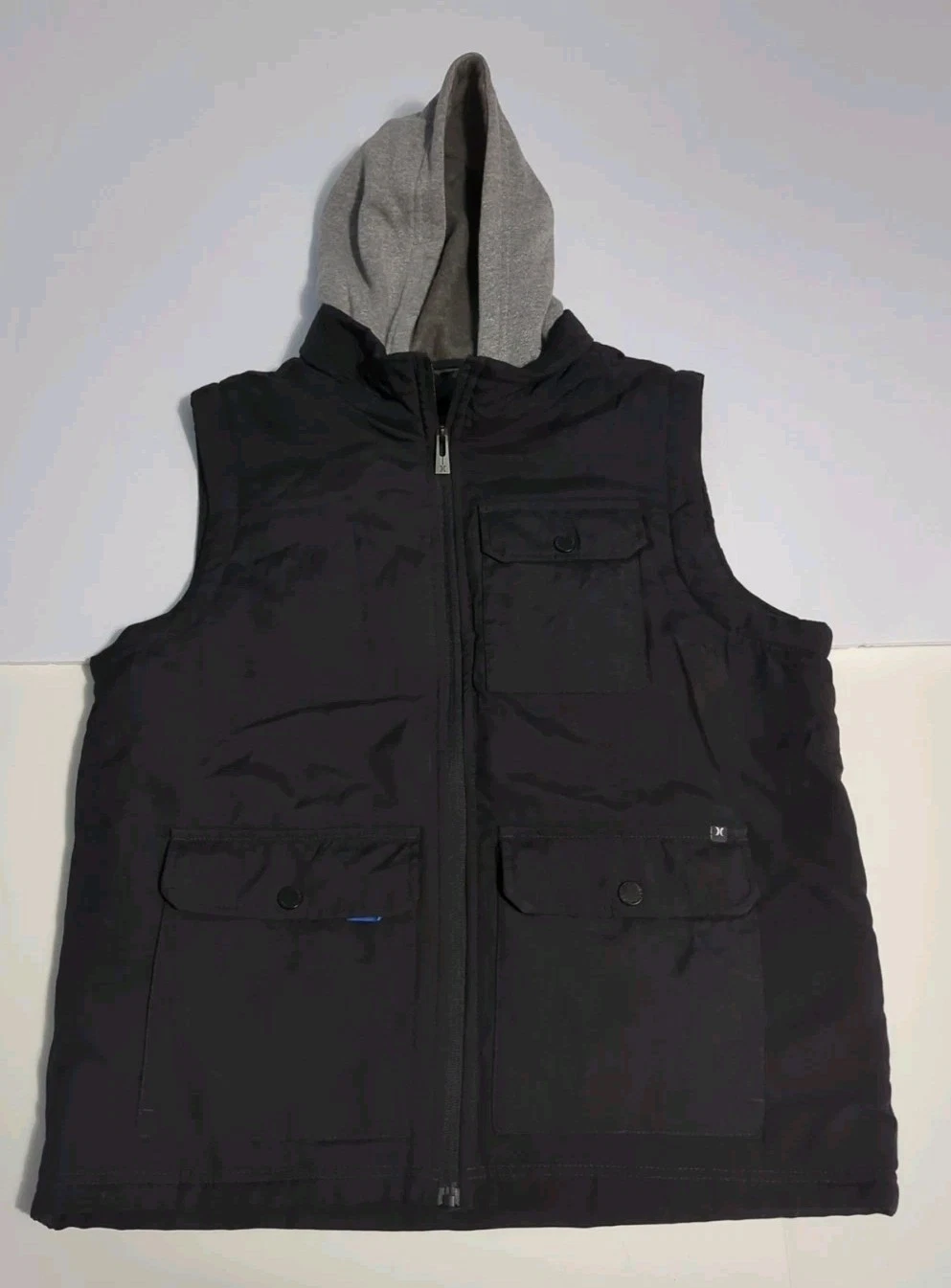 Hurley Lined Hooded Vest Men M techwear utility streetwear corp tactical quilted