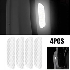 4x White Silver Reflective Tape Warning Safety Mark Car Door Sticker Accessories
