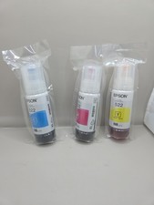 Epson 522 EcoTank Ink Bottles   3 Color Set  Cyan, Magenta, Yellow Sealed New.
