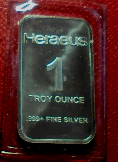 Heraeus Silver Bullion 1 oz Precious Metal Content per Unit for