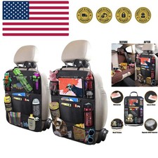 Car Backseat Organizer with 10" Table Holder, 9 Storage Pockets Seat Back Pro...