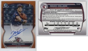 2023 Bowman Chrome Prospect Orange Refractor /25 Maick Collado #CPA-MCO Auto