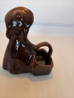 Vintage Pottery Brown Lady/Girl Wearing Large Hat Basket/Planter — photo 3