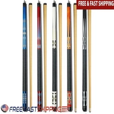 5pcs 58 Inch Pool Cues Hardwood Shaft 13mm Leather Tips Billiard Game Supplies