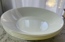 New IKEA OF SWEDEN OFTAST TEMPERED GLASS Deep Plates Set Of 4 White 8X8”