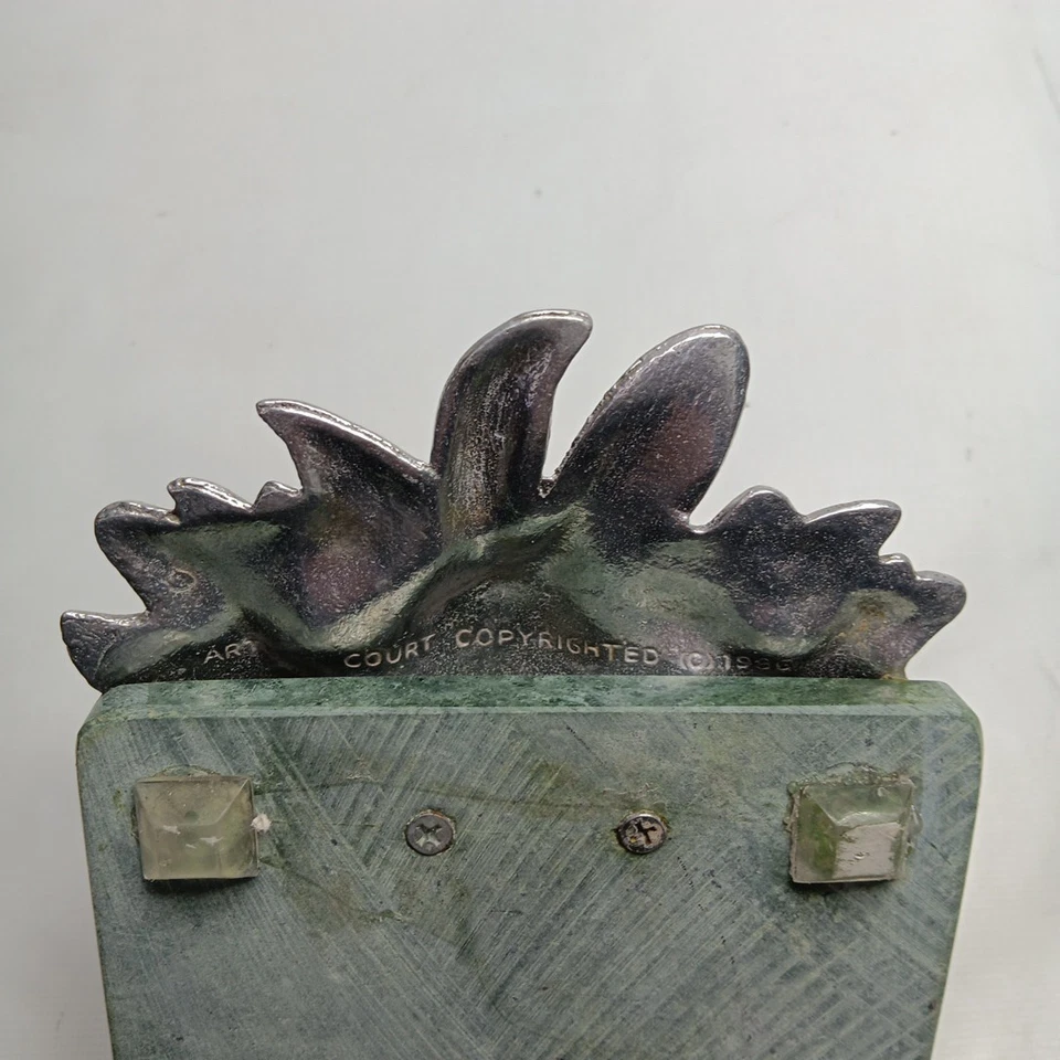 Arthur Court Rabbit Bunny Green Marble Cheese Cutting Board Serving Tray 1986 - Image 3 of 4