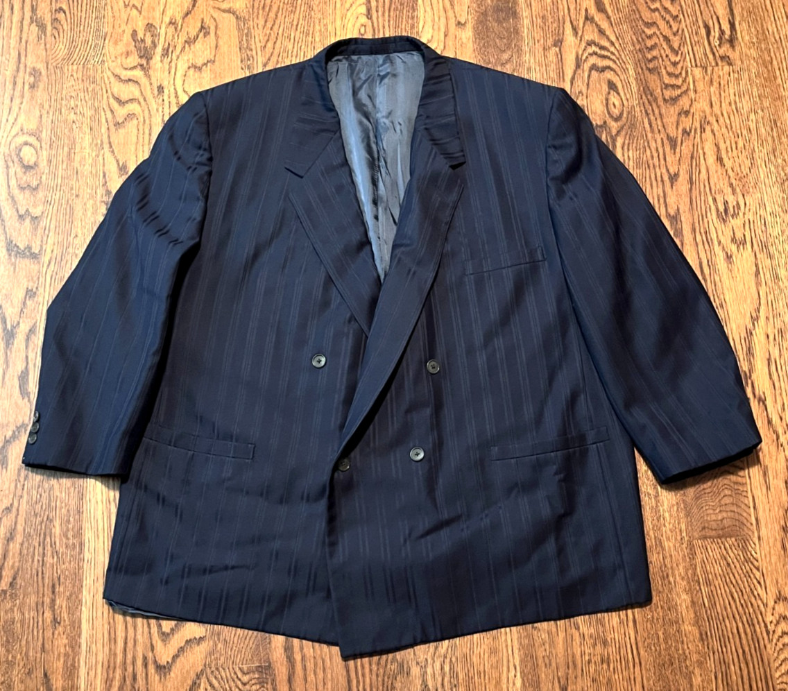 Vintage Gianni Versace Blazer Sport Coat 100% Wool Jacket 56 Double Breasted