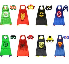 Capes Masks Cartoon Superhero Costumes Dress Up For Kids Birthday Party Favors