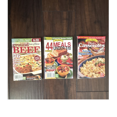 Taste of Home Lot of 3 Cooking Magazines: Ground Beef, Meals, Casseroles Cards