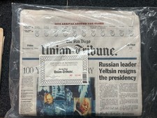 San Diego Union Tribune Y2K Limited Millennium Ed. (COA) & Dec. 31st Newspapers
