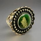 Vintage Sterling Silver Green Turquoise Native American Ring Stamped Design