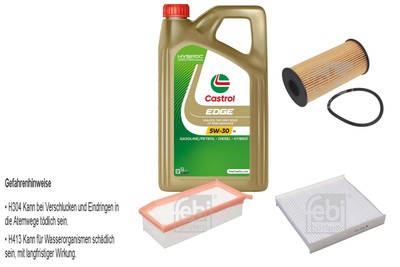 FEBI Inspektionspaket 5L Castrol EDGE Titanium FST 5W-30 LL für Dacia Sandero II