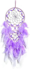 Purple Dream Catcher, Large Dreamcatcher, Handmade Feather Mobile Wall Decor Han