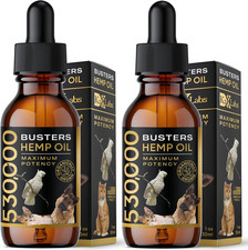 K2xLabs Busters Organic Hemp Oil Dogs Cats 2 Pack 60ml Omega 3 6 9 Joint Calming
