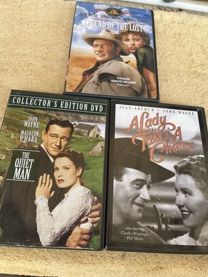 3 Set Classic John Wayne DVDs W/maureen O Hara Sophia Loren Jean Arther VG