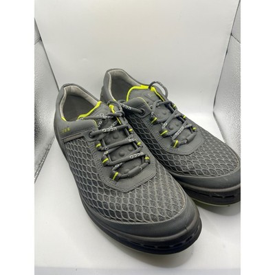 ECCO Golf Shoes Mens Size 40 Extra Wide Grey Neon Yellow Spiked