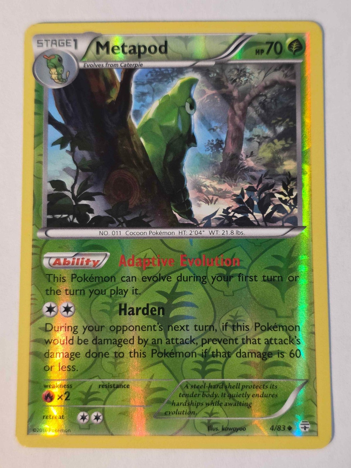 Metapod 4/83 Uncommon Generations Pokemon REVERSE HOLO NM