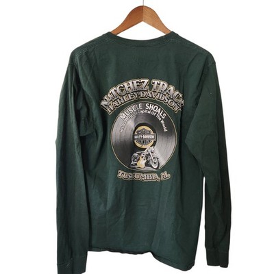 Harley-Davidson Muscle Shoals Natchez Trace AL Dealer Graphic LS Tee Green Sz L
