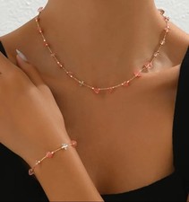 Lotto Gioielli Quarzo Rosa Oro,nuovo Con Sacchetto Organza Regalo